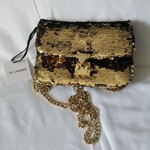 Sequin bag  KC Jagger Black Gold.